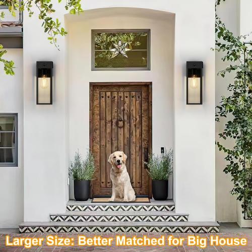 Porch Lights with GFCI Outlet, Large Motion Sensor Outdoor Lights