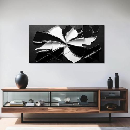 Abstract Wall Art Decoration Modern Wall Art Pictures for Living Room Abstract Canvas Art Wall Decor Minimalist Black and White Wall Art Prints Flowers Artwork for Walls Office Home Decor 20X40