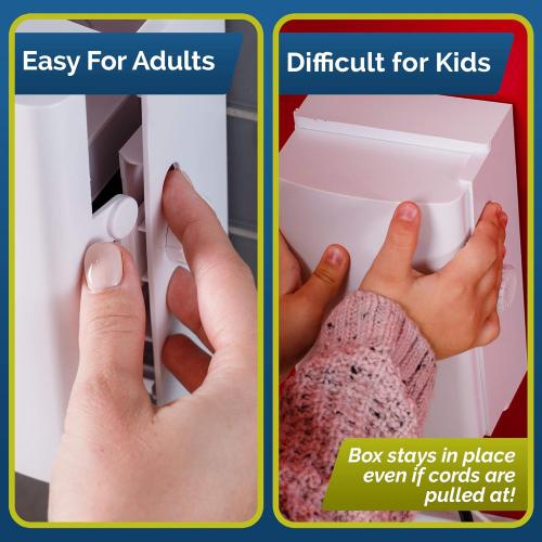 Outlet Cover BOX Baby Proofing (2 Pack) Patented Dual-Lock for Much Better Toddler Proofing, Easier Operation, Simple 3 Step Install with Included Screws. Provides Extra Space Inside for Plugs (White)