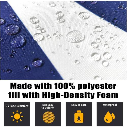 PNP FKJP Outdoor Bench Cushion 48 x 18 x 3, Waterproof Patio Furniture Cushions,Outdoor Porch Swing Cushion (Blue White)