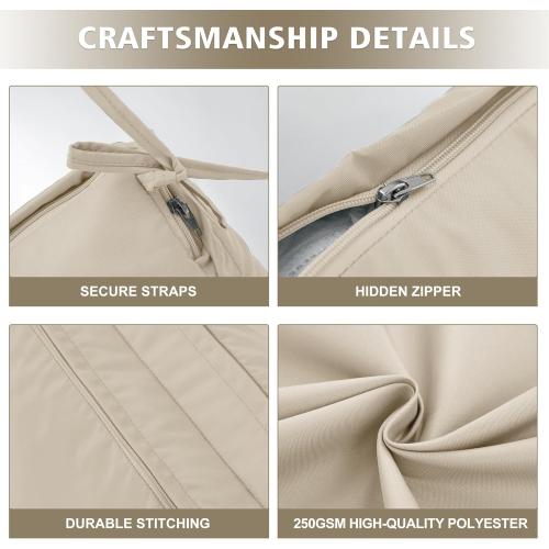 Chaise Lounge Cushion 72x21x3 Inch ?Set of 4 Outdoor Lounge Chair Cushions, Lounger Pad Replacement with Fade-Resistant, Removable & Machine-Washable Covers, Ideal for Patio Chaise Chairs, Cream