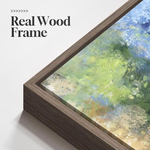 Framed Vertical Colorful Forest Living Room Wall Art, Large Tree & Path Picture Artwork for Walls, Farmhouse Landscape Vertical Canvas Print for Office Kitchen Foyer Stair Hallway Wall Decor, 20x40 In