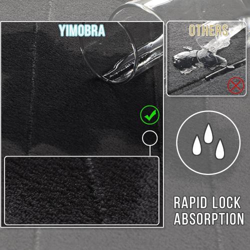 Memory Foam Bath Mat, Super Soft Absorbent Bathroom Rug Non Slip, Quick Dry, Machine Washable Floor Carpet for Tub Shower, Home Decor Accessories, 24x17, Black