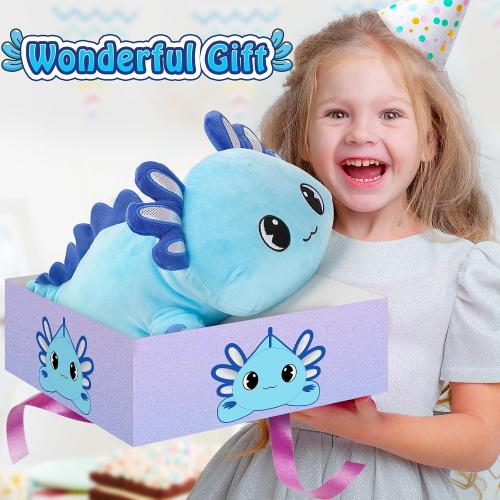 Officygnet Axolotl Plush, 13 Soft Stuffed Animal Plush Toy, Cute Axolotl Plushies Pillow, Kawaii Plushies Dolls for Kids, Blue Axolotl Gift for Girls Boys