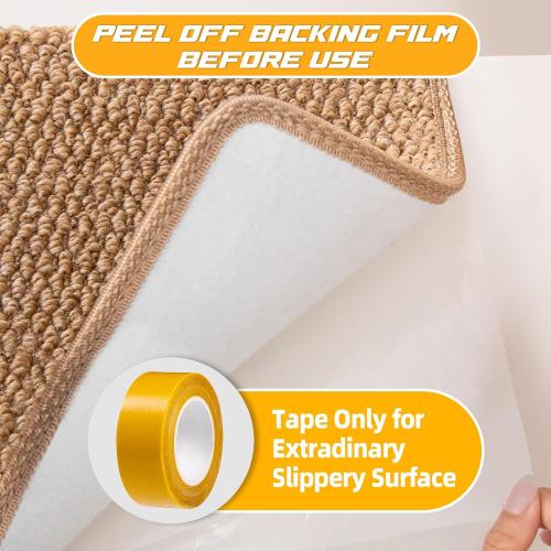 Bullnose Carpet Faux Sisal Stair Treads | Set of 14 | Stair Treads for Wooden Steps Indoor Anti Slip Braided Staircase Protector Pet Friendly Rugs Covers 9.44 X 29.5x 1.9,Golden