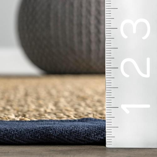 Nuloom Elijah Navy/Natural, 2'6 x 8', Basketweave, Seagrass, Soft and Textured, High Traffic, Stain Resistant, Easy Clean, Durable Area Rug for Bedroom, Living Room, Dining, Den, Foyer, Entryway