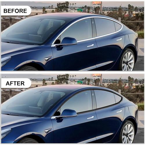 Stainless Steel Window Trim Chrome Delete for Tesla Model 3 2017-2025 Black Window Trim Blackout Kit