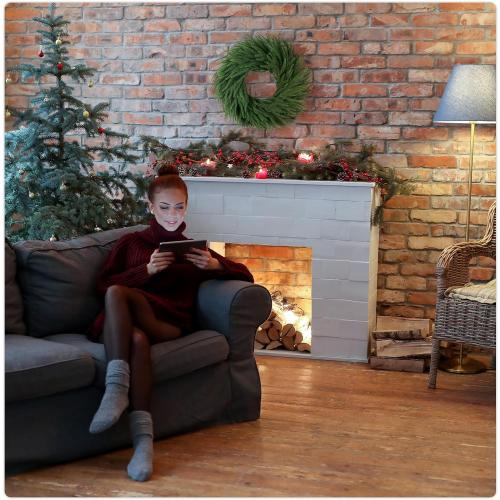 24 inch Norfolk Pine Wreath, Realistic Christmas Wreath for Front Door,Artificial Real Touch Green Wreath Greenery for Door Wall Windows Mantle Outdoor Christmas Decoration