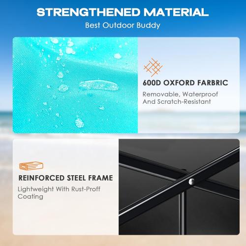 Light Blue Collapsible Wagon Cart Heavy Duty Foldable, Folding Beach Wagon with Big Wheels for Sand, Utility Grocery Cart with Side Pocket and Brakes for Sports Outdoor Activities, Light Blue