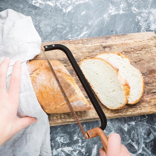Bread Knife for Homemade Bread Bow Knife 16, Bread Saw Sourdough Slicer Aluminum Alloy Sourdough Cutter Suit for Left & Right Handed People to Cut Baguettes Vegetables Fruits 1Count
