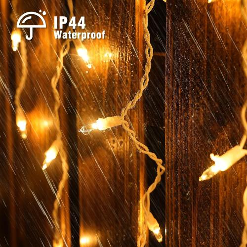 YOUNGAR Icicle Lights Outdoor, 23FT 200 Connectable Icicle Christmas Lights
