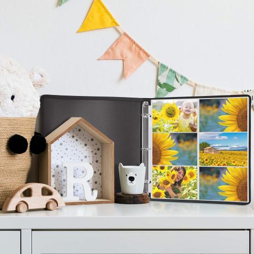 Dunwell 12x12 Scrapbook Page Protectors - 4x6 Photo Album Pages for 3-Ring Binder, (100-Pack, Horizontal Layout), Holds 1200 Pictures, Durable Refill Sleeves, Scrapbooking, Fits Pioneer & WRMK Albums
