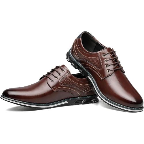 Size 44....Men's Dress Shoes Comfort Soft Men Oxford Superior Flexural Leather Fashion Dress Sneakers Business Casual Derby Shoe