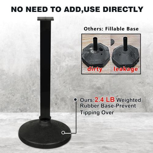 2 Pack Stanchions Post with Velvet Rope, Crowd Control Stanchions, Queue Pole for for Movie Theater, Party Supplies …