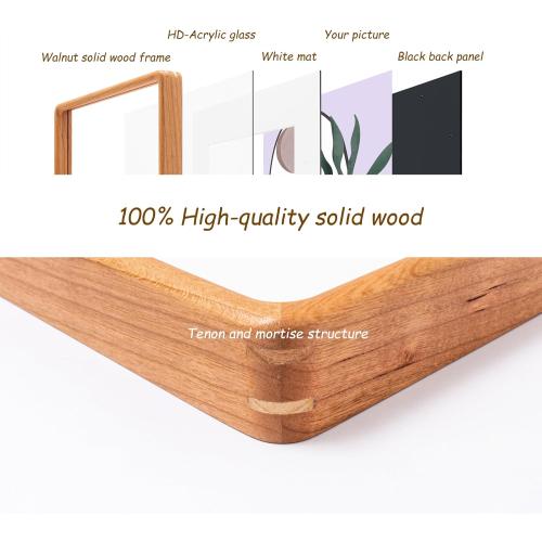 Recuerdos 18x24 Picture Frame, Natural Cherry Wood Poster Frame, Display Pictures 16x20 with Mat or 18 x 24 Without Mat for Horizontal or Vertical Wall Mounting, Large Home Decor Photo Frame