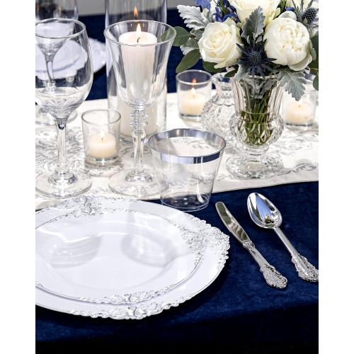 White Silver  Dessert Plates