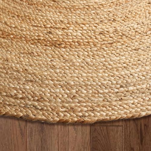 Chardin home Hand Woven Natural Jute Braided Rug – 8' Round | Rustic Boho Farmhouse Reversible Area Rug for Living Room, Dining Room, Nursery, Entryway, Study, or Patio | Solid Natural Fiber Rug