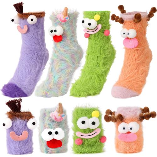 Vermeyen 4 Pair Funny Magnetic Holding Hands Socks Novelty Sock for Women Men Birthday Gifts for Her Halloween Christmas