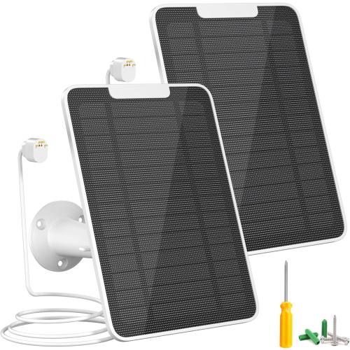 Premium Solar Panel for Google Nest Camera, 5W Camera Solar Panel Power for Google Nest Cam Outdoor & Indoor (Battery Version), Special Made for Google Nest Cam, IP65 Waterproof, w/ 13ft Cable, 2 Pack