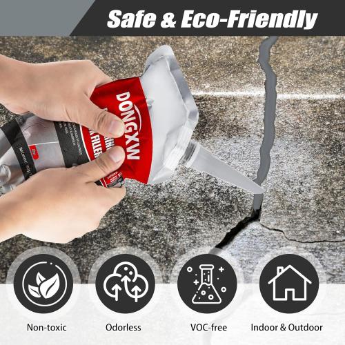 Dongxw Concrete Crack Filler, 8 PCS Cement Crack Repair Sealant, Self Leveling Concrete Filler for Driveways, Walkways, Patios, Outdoor Joint Repair Waterproof