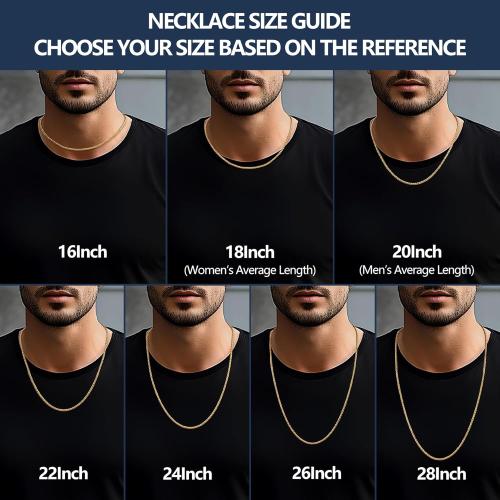 Fiusem Gold Plated Wheat Chain Necklace for Men, 2/2.5/3/4/5mm Gold Stainless Steel Necklace Chains for Men and Women 16-28 Inch, Jewelry Gift