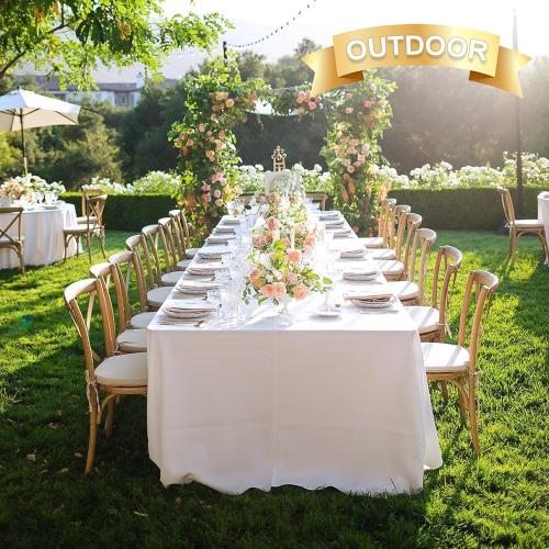 sancua 6 Pack White Tablecloth 90 x 156 Inch - Rectangle Table Cloth for 8 Feet Tables Stain and Wrinkle Resistant Washable Polyester Table Cover for Dining Wedding Banquet Party Buffet Restaurant