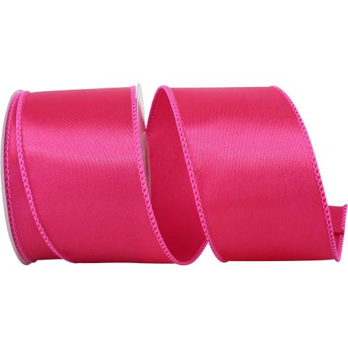 Reliant Ribbon 92575W-222-40F Satin Value Wired Edge Ribbon, 2-1/2 Inch X 10 Yards, Fuchsia