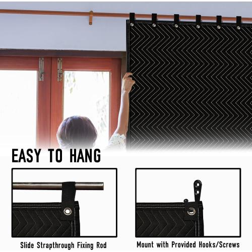 2PCS Large Sound Dampening Blanket,96 x 80 Sound Absorbing Studio Blanket,Noise Cancelling Studio Acoustic Blanket Curtain/Light Blocker/Moving Blanket