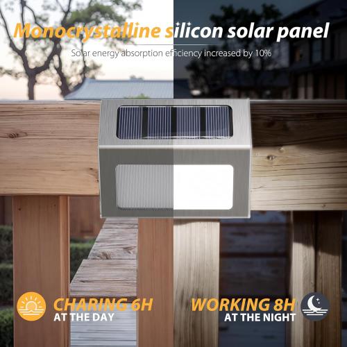 Otdair Solar Lights Outdoor Waterproof, Solar Fence Lights Auto On/Off, Bright LED Outdoor Lighting for Fence, Patio, Deck, Garden, Pathway