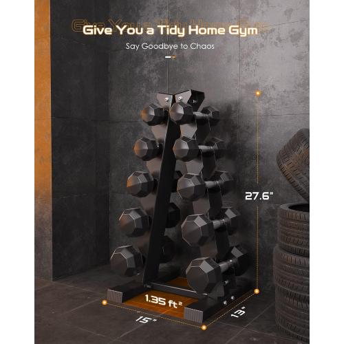 Dumbbell Rack Stand Only, Weight Rack for Dumbbells Compact A-Frame Home Gym Space Saver (480/800 LBS Weight Capacity, 2025 New Version)