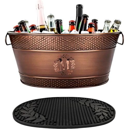 (not personalized) (mat not included)Beverage Tub  - Wedding Gifts, Housewarming, Bridal Shower Unique Gifts, Engagement Gifts for The Couple (15Qt. Copper)