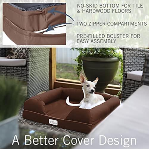 PetFusion Ultimate Dog Bed, Orthopedic Memory Foam, Waterproof Cover Liner | Joint pressure relief, YKK zippers, breathable cotton exterior, multiple sizes and color options, pet safe