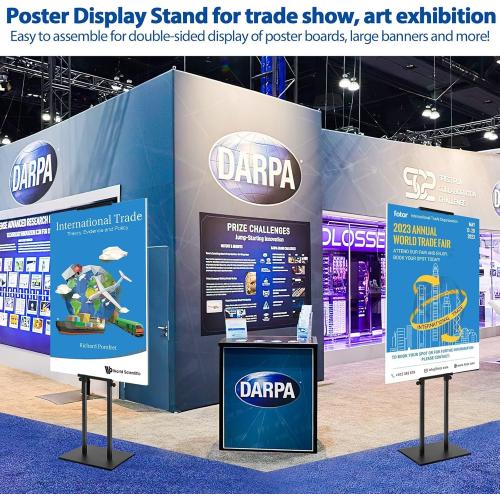 Pedestal Poster Sign Stand for Double Sided Display, Adjustable Poster Board Stand Height Up to 80, Heavy Duty Floor Standing Sign Holder for Board, Foam, Banner Display Stand, Black 1Pack