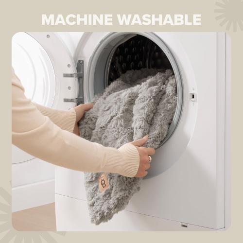 UGG Adalee Faux Fur Throw Blanket for Couch, Cozy Fuzzy Blanket for Chair or Bed, Easy Care Reversible Fluffy Throw, Luxury Home Decor, 50-inch x 70-inch, Seal Grey