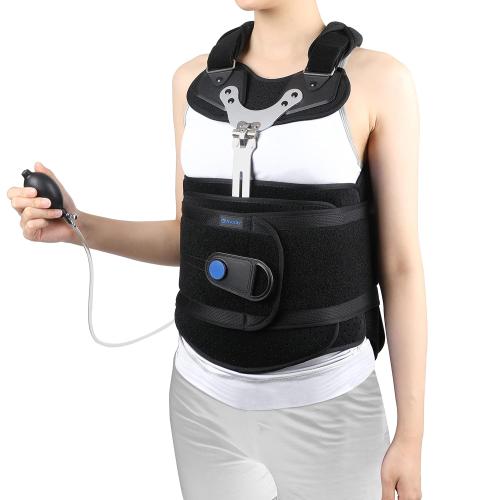 Nvorliy TLSO Full Back Brace for Back Pain Relief - Inflatable Airbag Thoracic Back Brace Orthosis Support for Compression Fracture, Pre or Post Op, Kyphosis, Scoliosis, Osteoporosis (XL)
