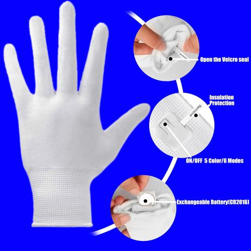 LED Gloves for Kids, Teens & Adults - Finger Light Gloves with 5 Colors/6 Modes - Perfect for 9-12 Year Old Boys & Girls - Ideal for Halloween & Christmas Parties