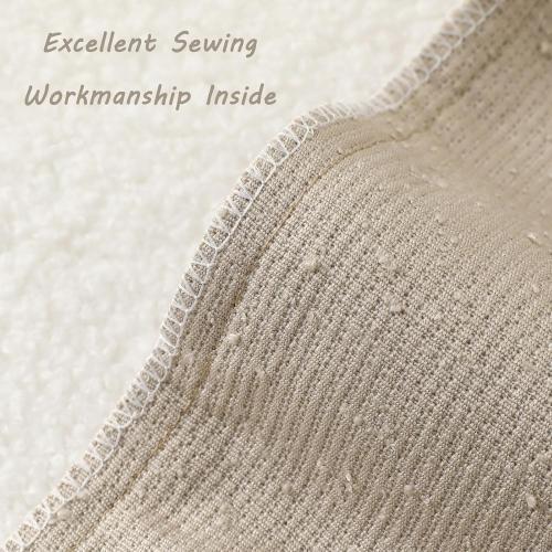 FUTEI Pack of 2 Oatmeal Decorative Throw Pillow Covers 24x24 Inch Soft Cozy Solid Boucle Textured European Cushion Case,Modern Home Decor for Couch Bed Living Room