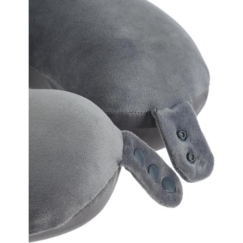 Travel Neck Pillow, Top Memory Foam Pillow for Head Support, Ideal for Airplanes, Cars, and Home Recliners, Adjustable and Soft (Grey)