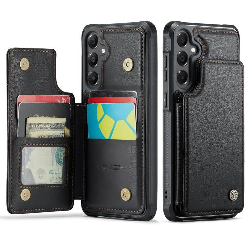 Vinich for Samsung Galaxy A16 Wallet Case with Card Holder, Black