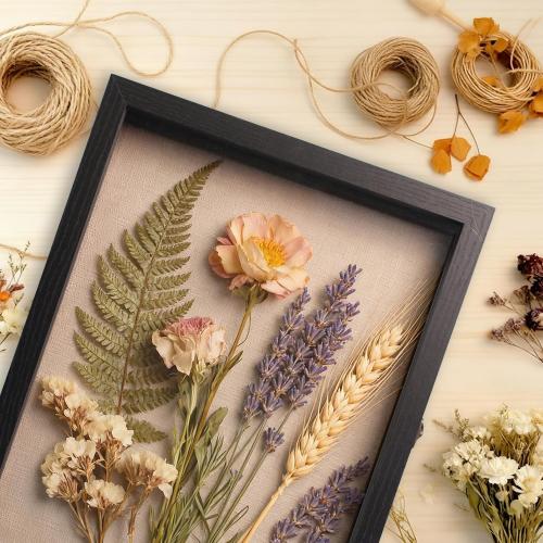 13x16 Nature Wood Black Shadow Box Frame, 1.57 Deep Glass Door with Lock | Solid Hardwood, Front Glass Door & Lock, Linen Back, Hidden Mounts, Perfect for Wedding Flowers, Pictures & Memory Box