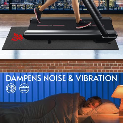 Bike Trainer Mat Compatible with Peloton Bike, for Treadmill & Row, THK 6mm, Under Mat Protect Hardwood Floor Carpet, Trainer Accessory for Indoor Stationary Exercise Bicycle