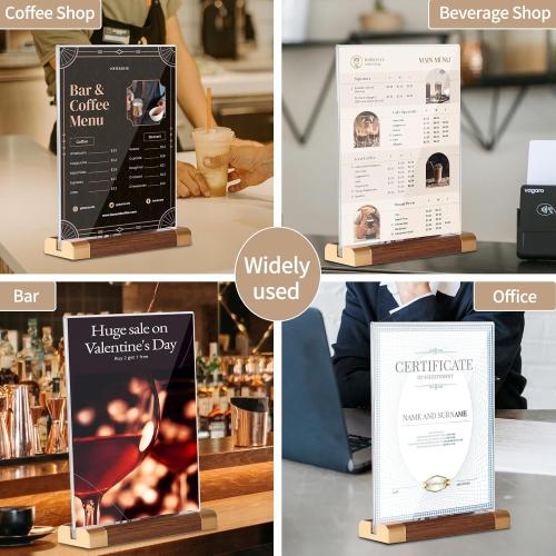 3 Pack 8.5x11 Inch Acrylic Sign Holder and 3 Pack 8.5x11 Inch Acrylic Double-Side Sign Holder