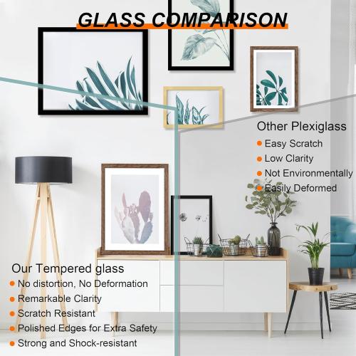 12x18 Picture Frame Set of 2, 12 x 18 Wood Poster Frames with Mat for 11x17, Wooden Photo Frames with Tempered Glass Cover for Wall Display,Black