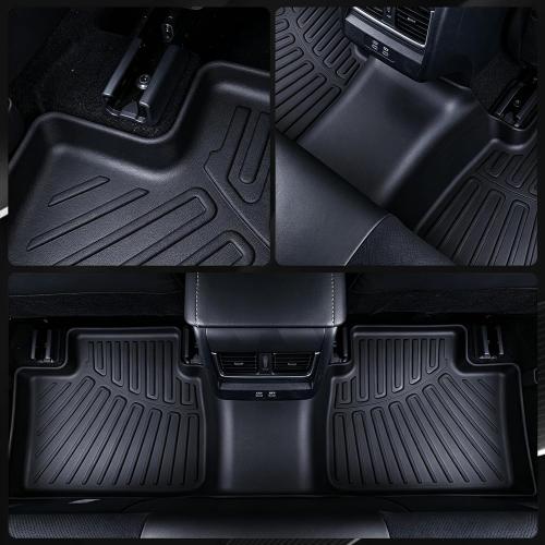 Floor Mats for 2021-2026 Jeep Grand Cherokee L (Only for 6 Seats) | 2nd Row Captain Chair, TPE All Weather Floor Liners & Trunk Mat & 2nd and 3rd Backrest Mat for Grand Cherokee L Accessories