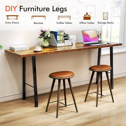 TC-HOMENY 34 Bar Table Legs - Furniture Legs Set of 2, Industrial Style Design Metal Legs for DIY Table Legs (14 Wide)