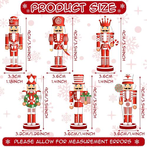 36 Pieces Christmas Nutcrackers Decorations Nutcracker Ornaments Wooden Hanging Christmas Decorations Nutcracker Figures(Candy Style)