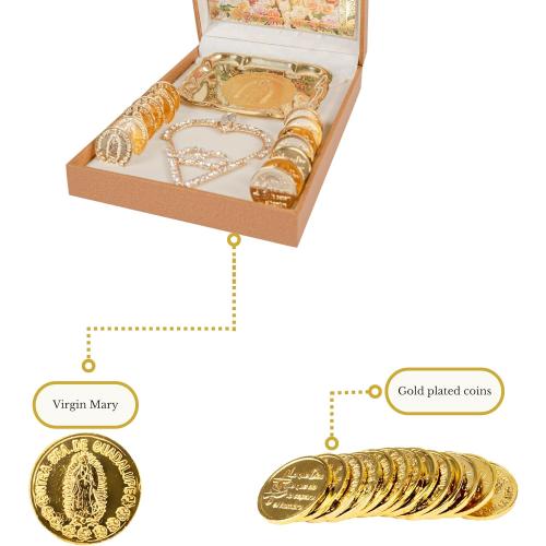 Nuestra Fe Arras para boda catolica Handmade in Mexico - Arras de boda catolica - perfect for lazo para boda catolica - monedas de boda - mexican arras - wedding coins catholic arras - wedding lasso