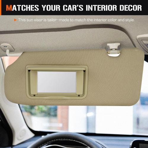 Sun Visor for Honda CRV 2017-2022 Without Light, Left Driver Side Beige SunVisor Replacement 83280TLAA12ZB
