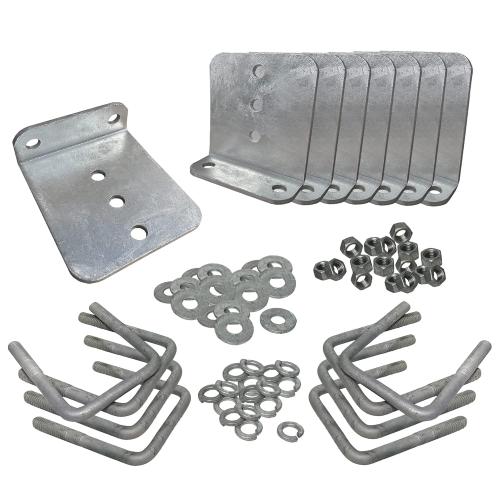 8 Pack 6 Galvanized L-Type Bunk Bracket Kit for Boat Trailer, fits 3x3 Cross Members, Heavy Duty (8 Pack)