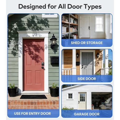 TEEHO TE001K Keyless Entry Door Lock with Handle, Electronic Keypad Deadbolt with 2 Knobs, High-Security Front Door Handle Set for Home & Rental, Smart Auto-Locking, Easy Install, Matte Black